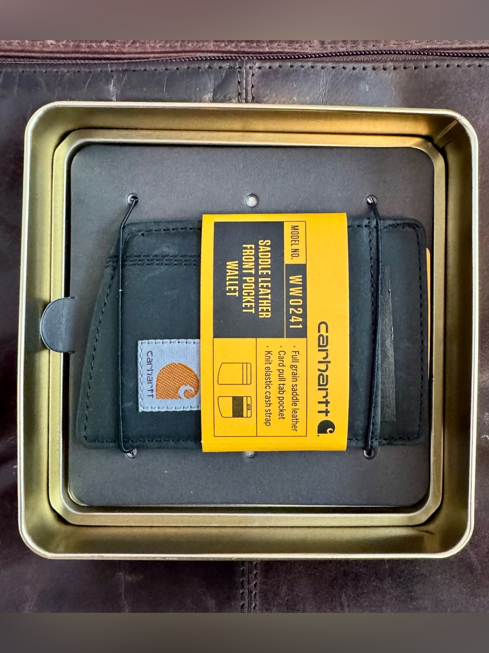 Carhartt Saddle Leather Front Pocket Wallet. Black. NWT